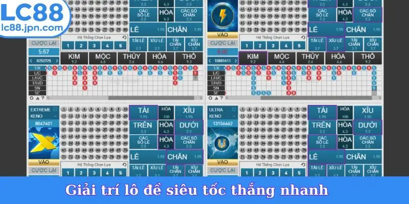 Giải trí lô đề siêu tốc thắng nhanh