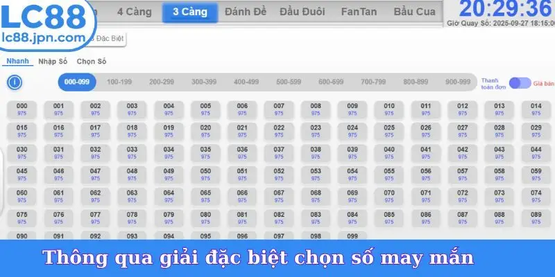 Thông qua giải đặc biệt chọn số may mắn